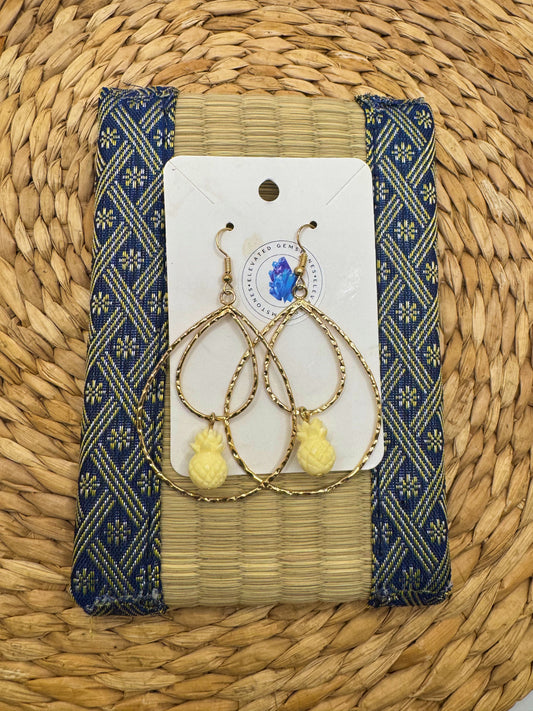 Pineapple Tear Drop Earrings