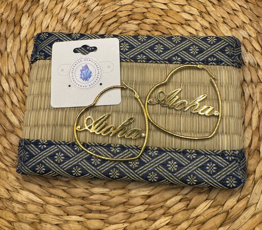 Gold Aloha Earrings