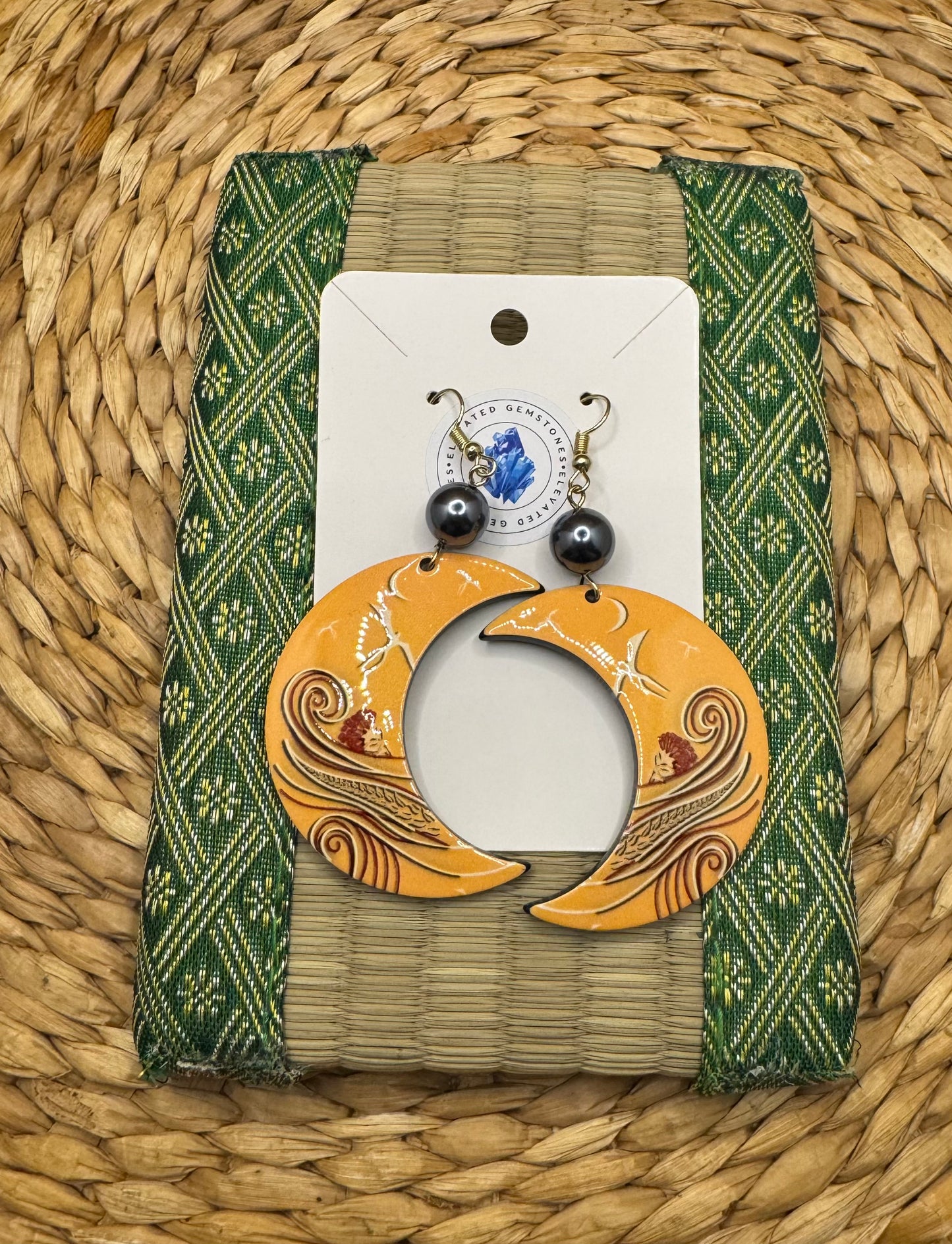 Pearl Crescent Moon Earrings