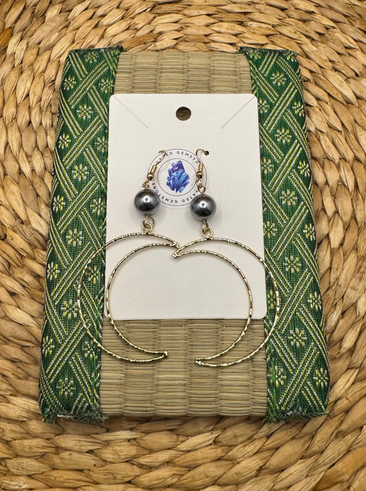 Half Moon Pearl Earrings