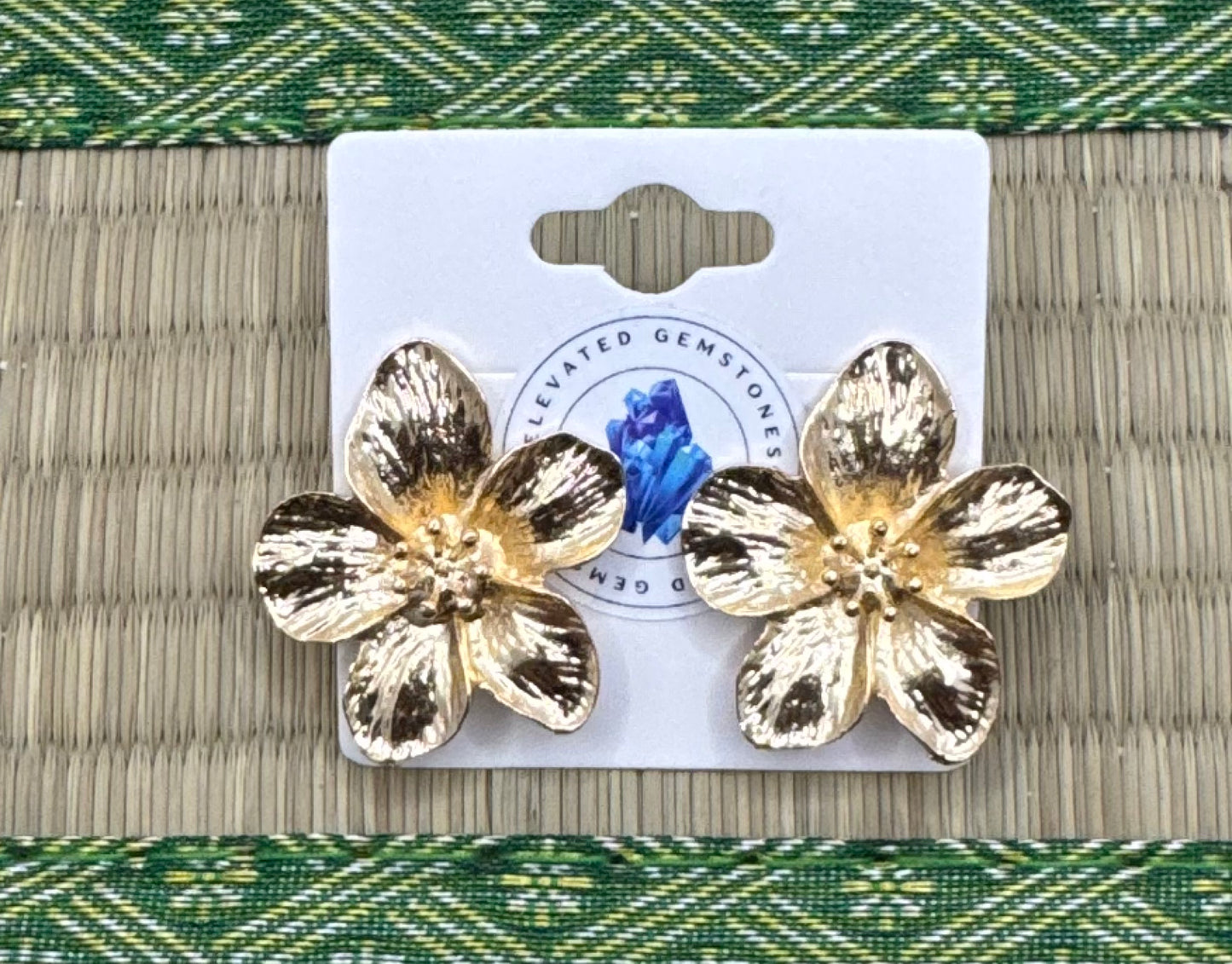 Golden Flower Stud Earrings