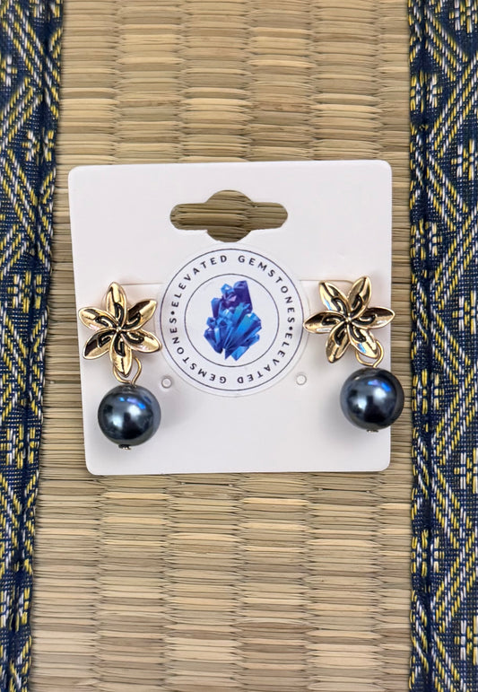 Plumeria Tribal Stud Earrings