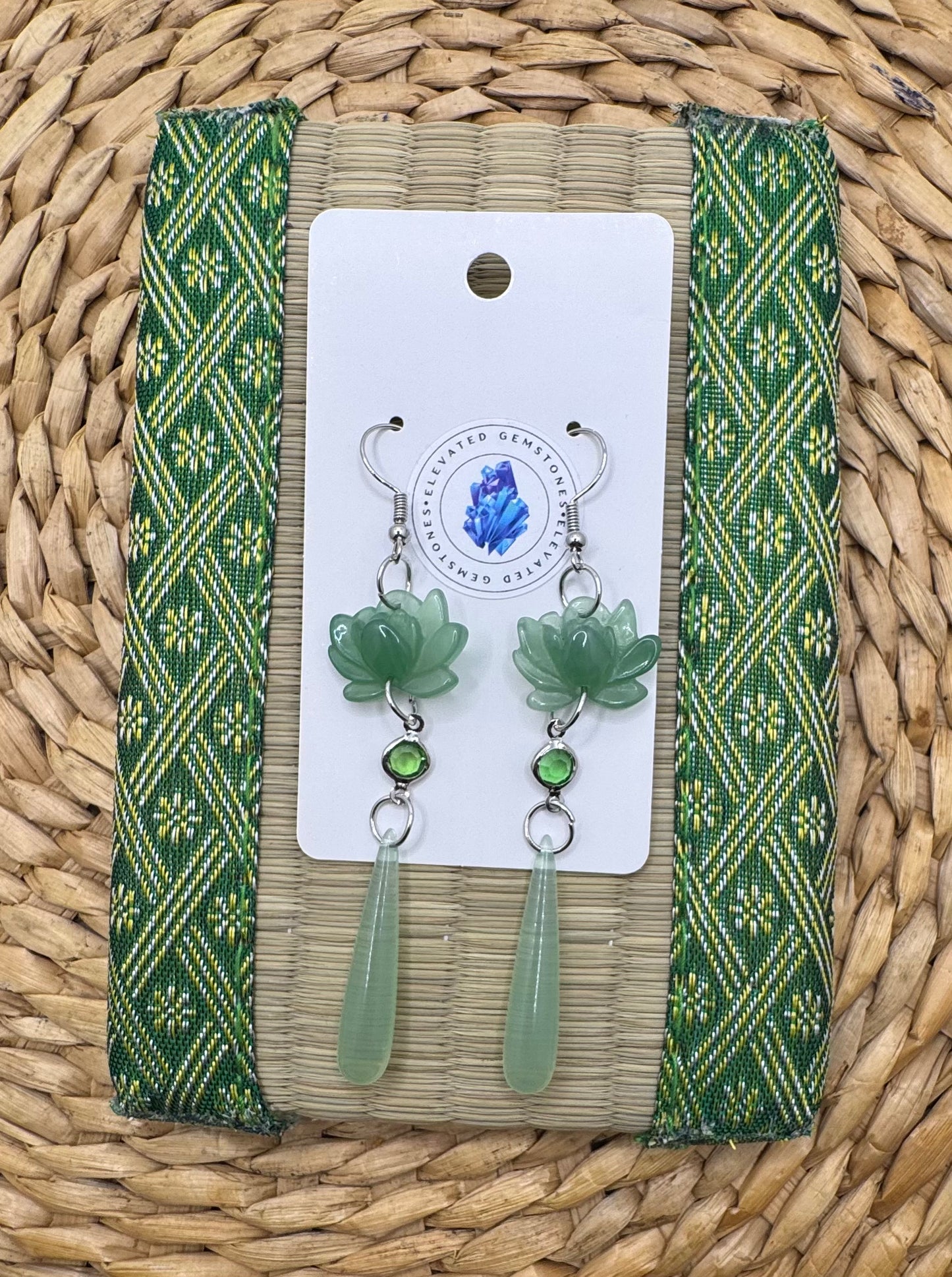 Lotus Flower Dangle Earrings
