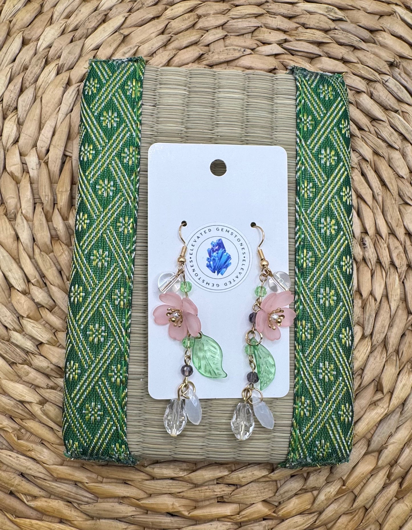 Cherry Blossom Leaf Dangle Earrings
