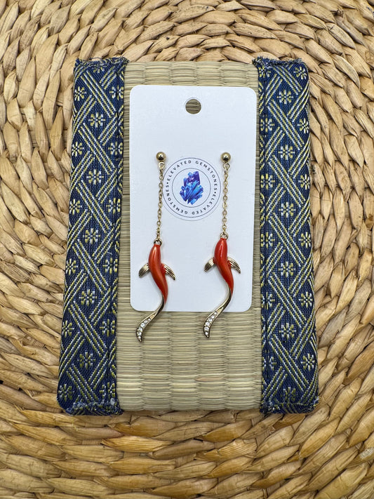 Red Fish Earrings