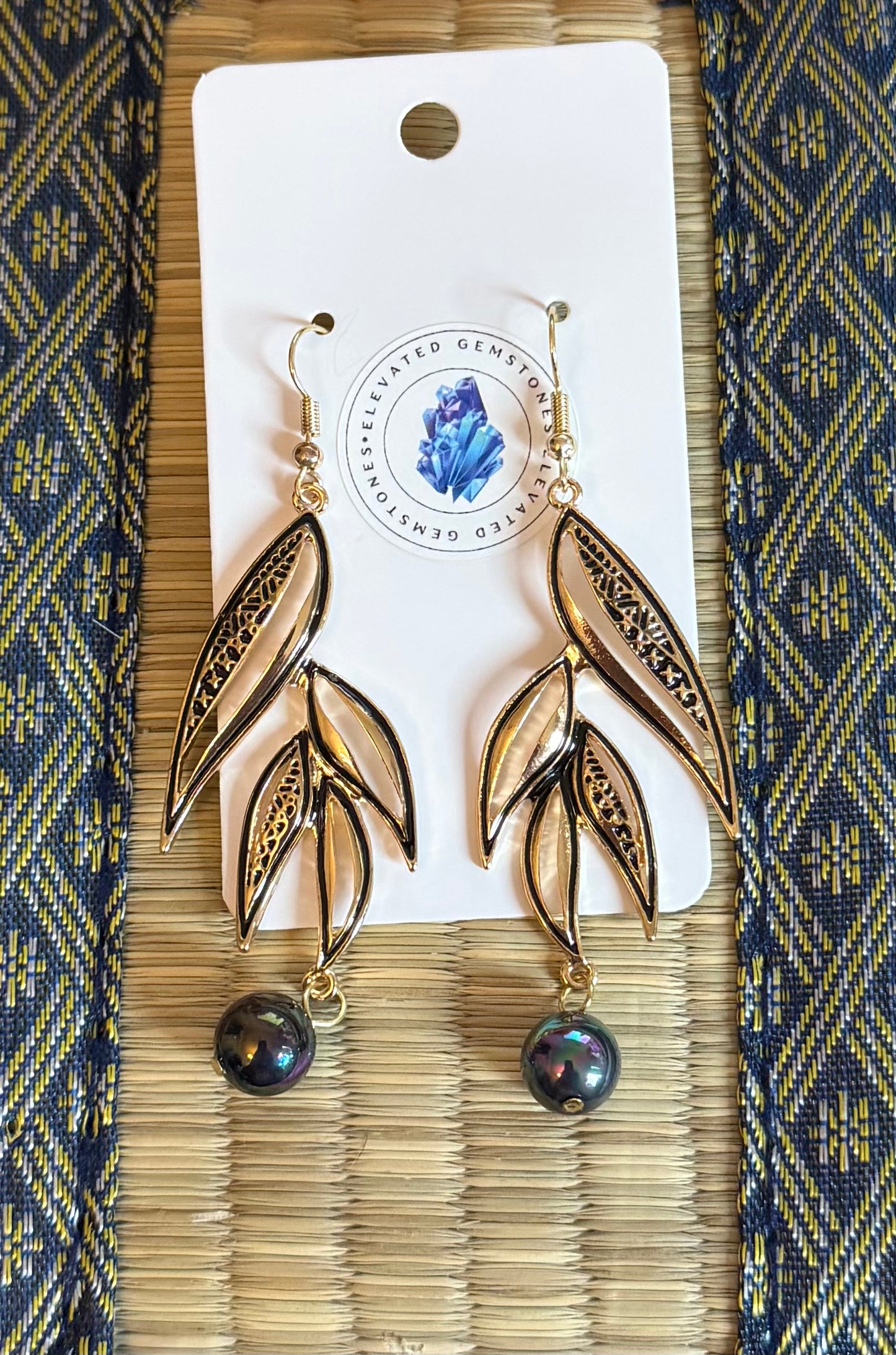 Maori Pearl Leaf Earrings
