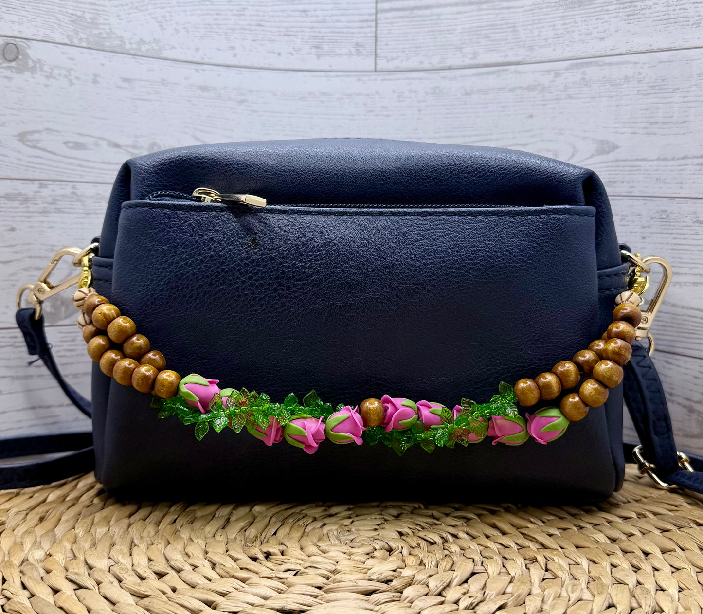 Rose Flower Green Fern Bag Lei