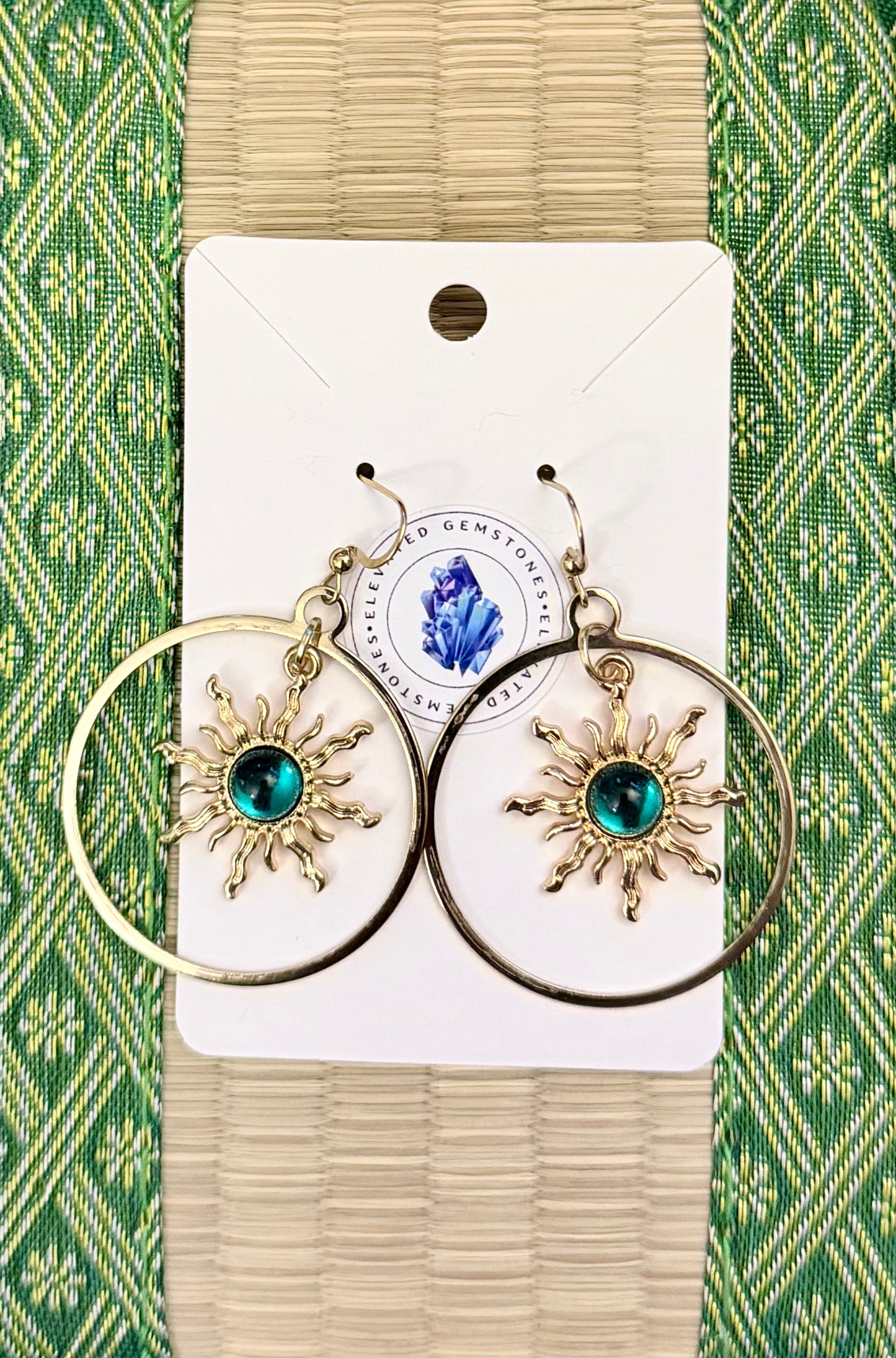 Flaming Sun Hoop Earrings