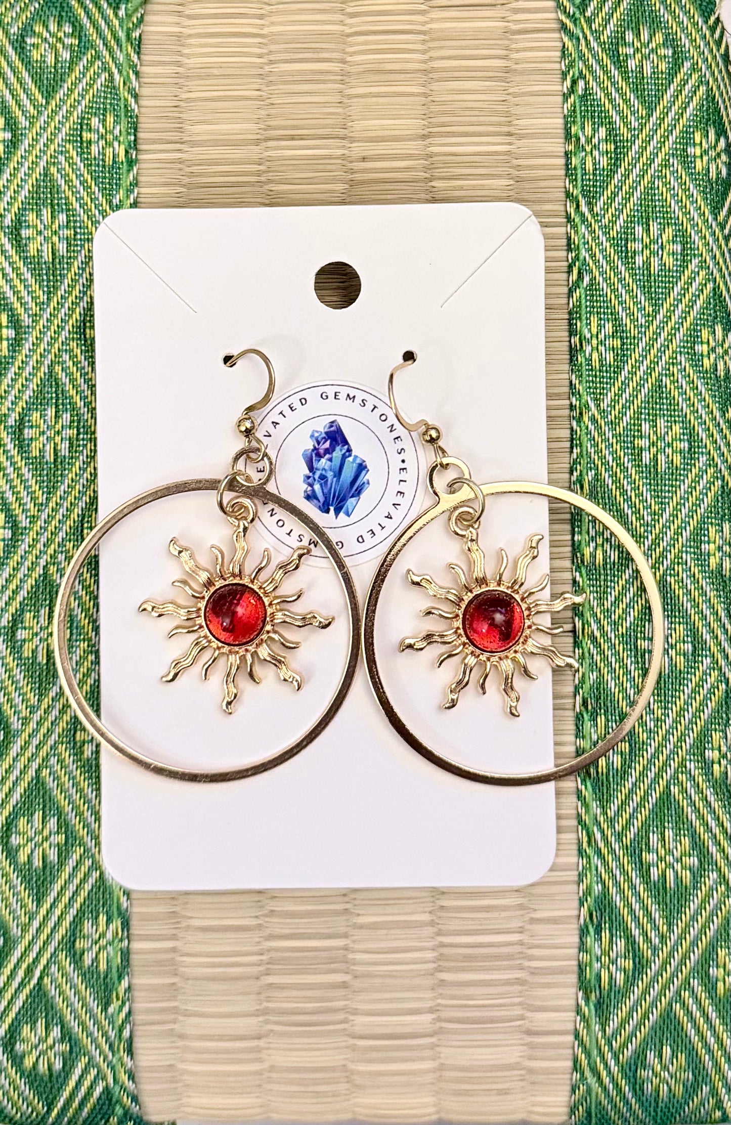 Flaming Sun Hoop Earrings