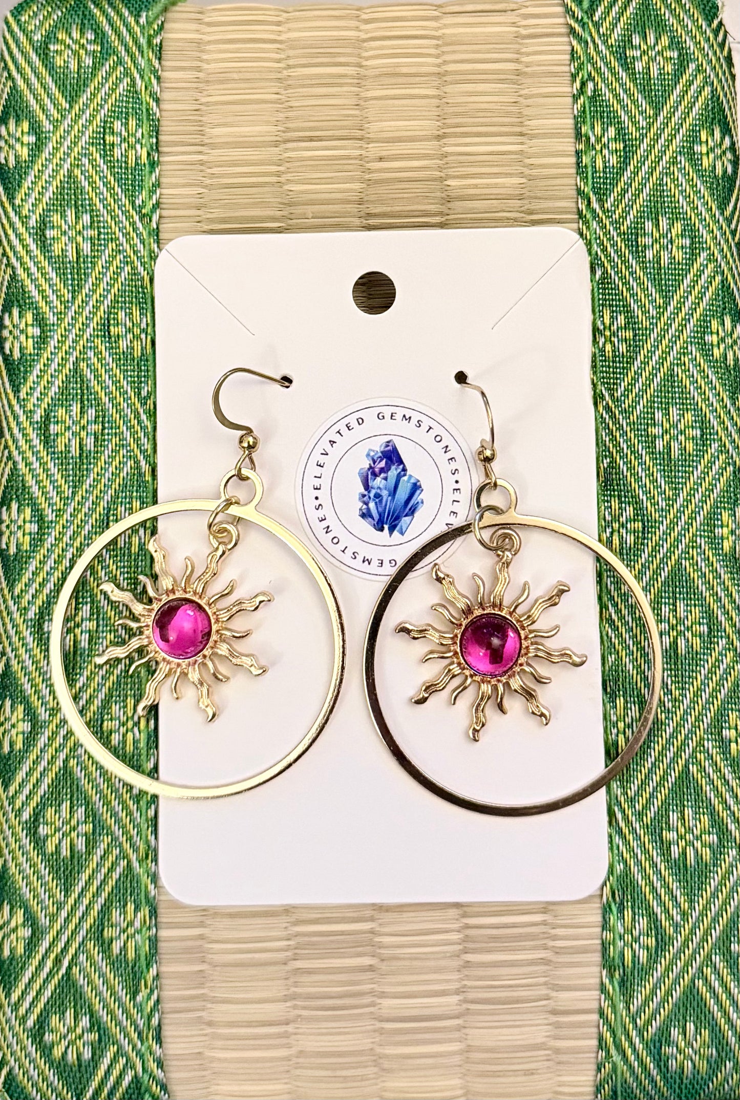 Flaming Sun Hoop Earrings