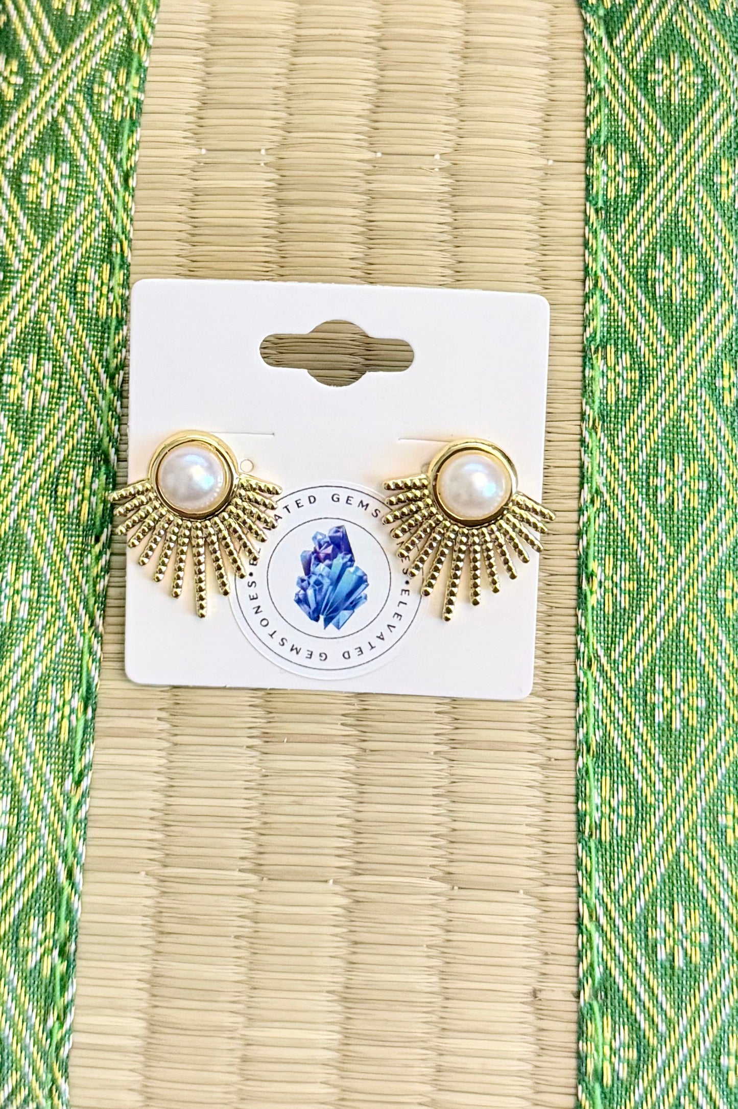 Gold Pearl Stud Earrings