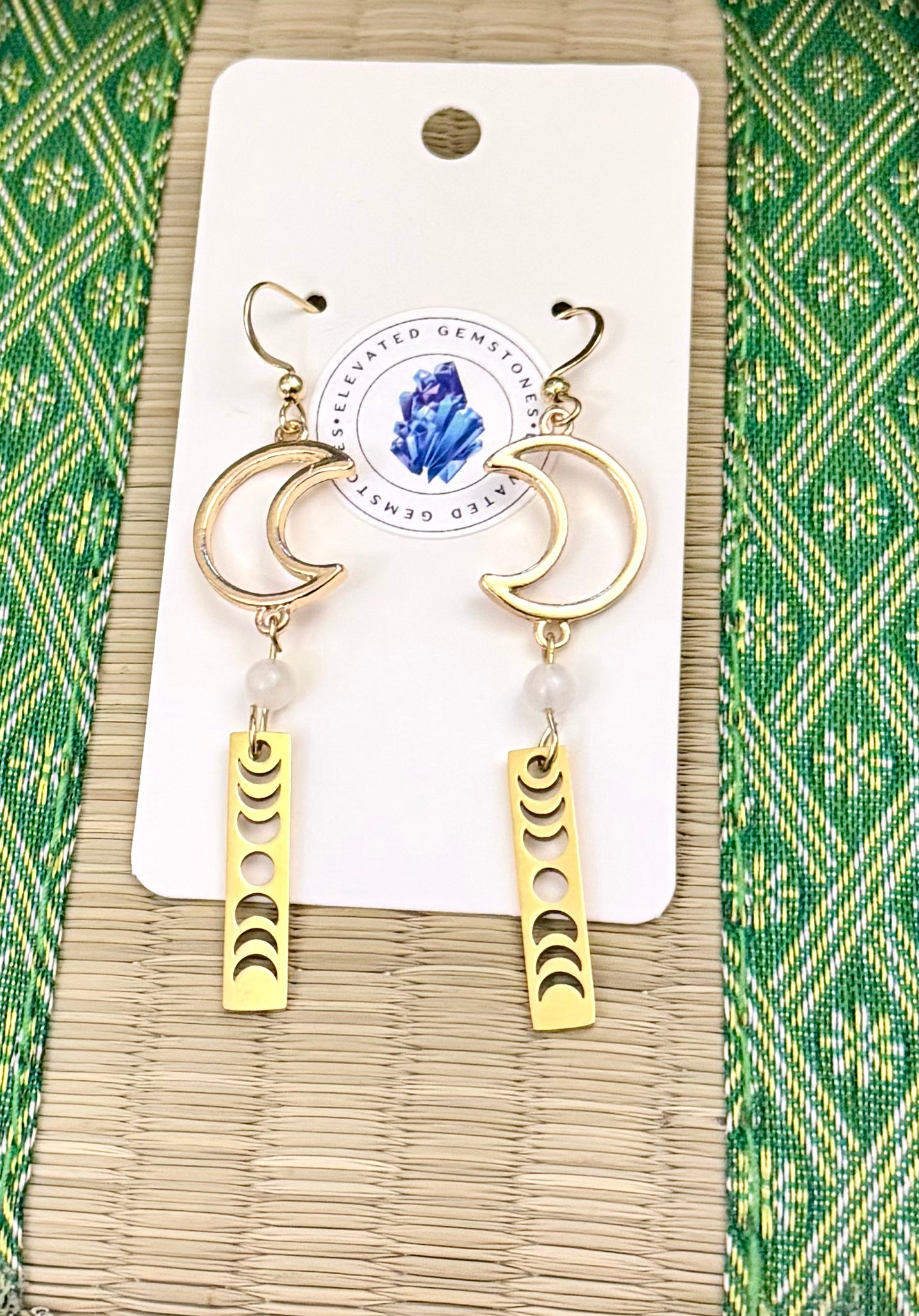 Half Moon Moonstone Earrings