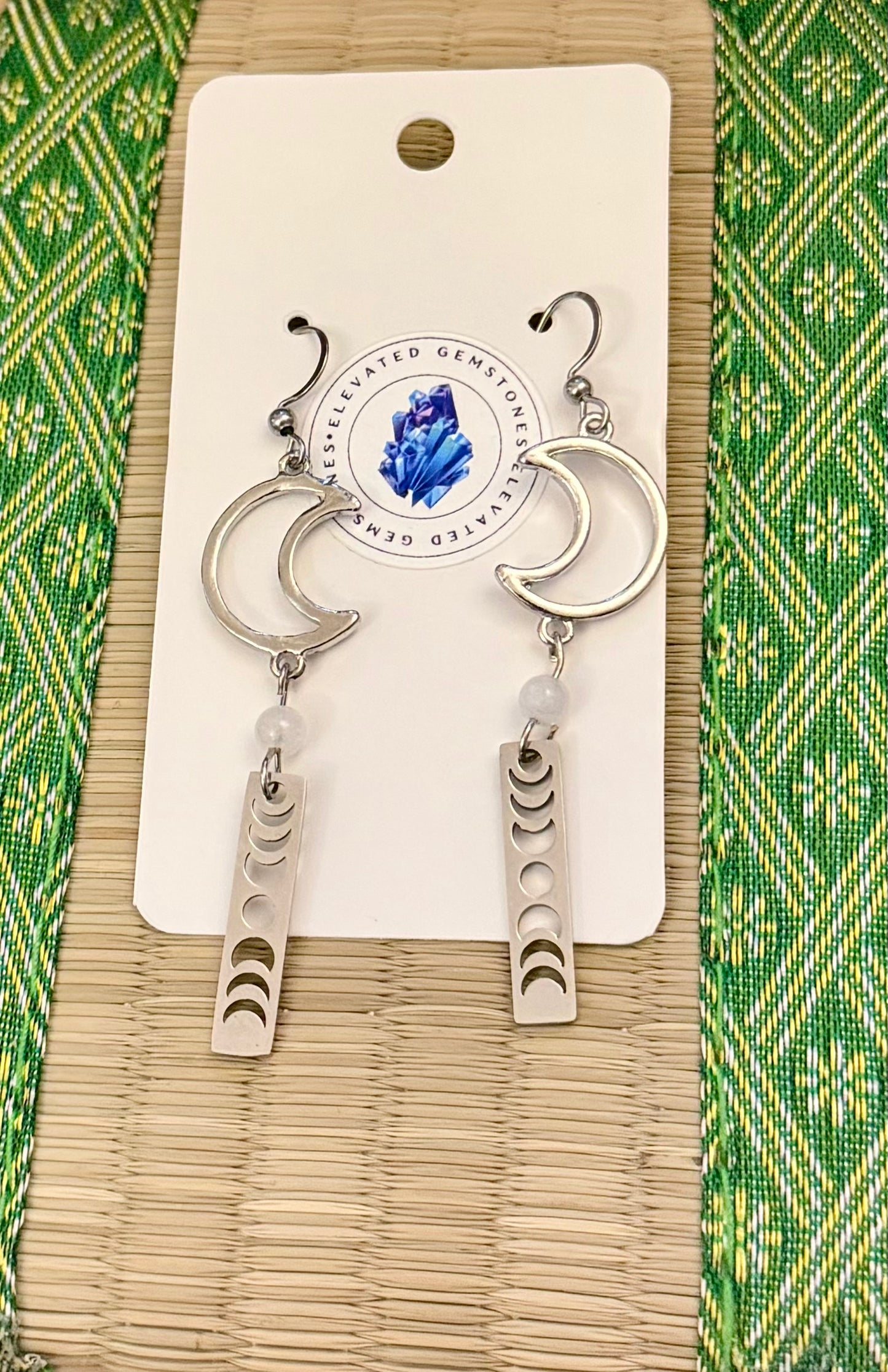 Half Moon Moonstone Earrings
