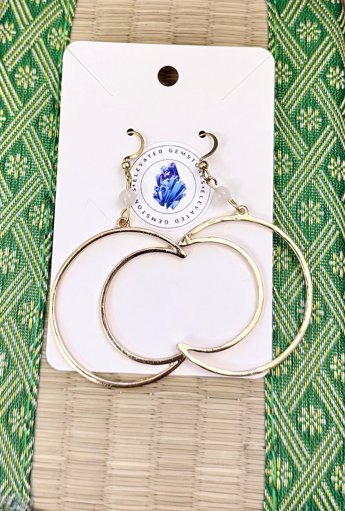 Moonstone Half Moon Earrings