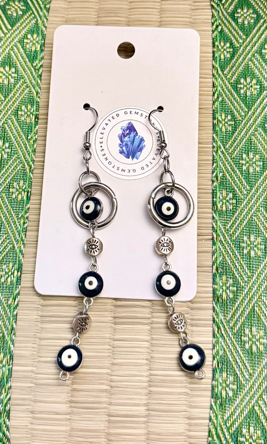 Evil Eye Three Dangle Earrings